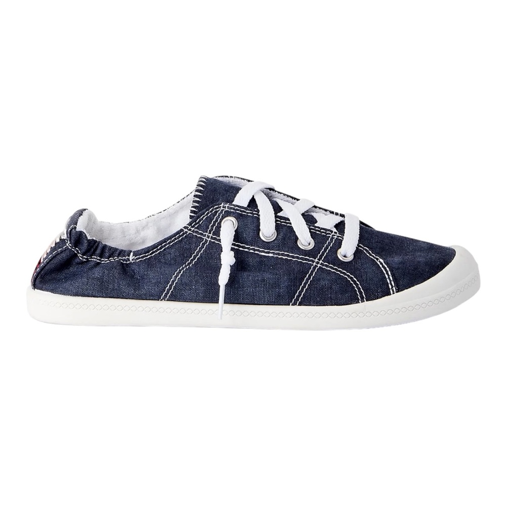 MEDIUM WIDTH BLUE Time and Tru Women's Scrunch Back Slip-On Sneaker Sz Various - Picture 3 of 5